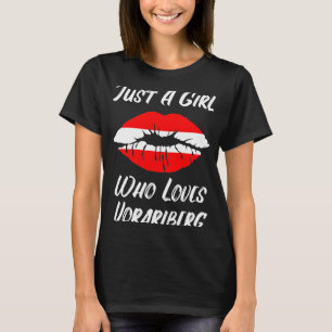 Läppar Mouth Kärlek Österrike Flagga Vorarlberg T Shirt