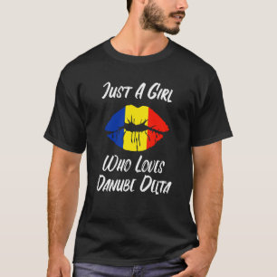 Läppar Mouth Kärlek Rumäniens Flagga Donau Delta T Shirt