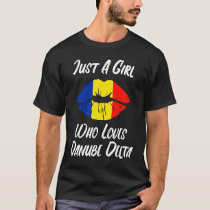 Läppar Mouth Kärlek Rumäniens Flagga Donau Delta T Shirt