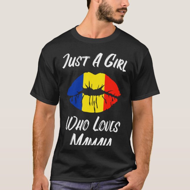 Läppar Mouth Kärlek Rumänska Flagga Mamaia T Shirt (Framsida)