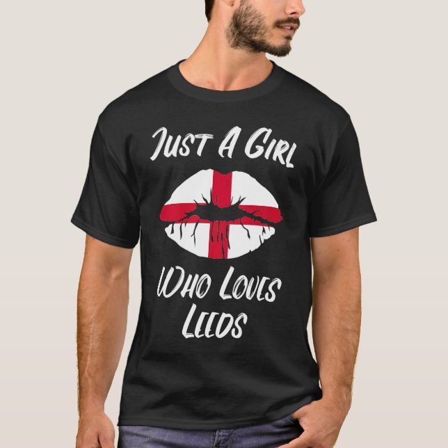 Läppar Mouth Kärlek Saint George's Kor Flagga Leed T Shirt (Framsida)