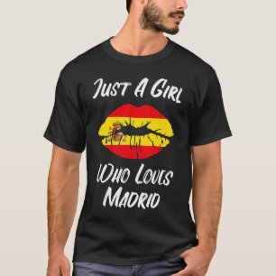 Läppar Mouth Kärlek Spanien Flagga Madrid T Shirt