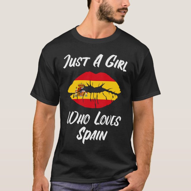 Läppar Mouth Kärlek Spanien Flagga Spanien T Shirt (Framsida)
