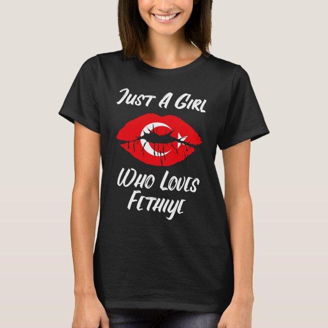 Läppar Mouth Kärlek Turkiska Flagga Fethiye T Shirt (Framsida)
