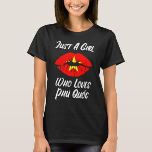 Läppar Mouth Kärlek Vietnamese Flagga Phu Quoc T Shirt