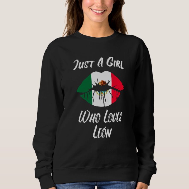Läppar Mun Kärlek mexikanska flaggan Leon T Shirt (Framsida)