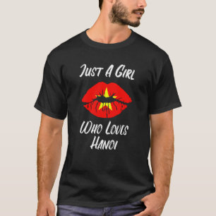 Läppar Mun Kärlek Vietnamesiska Flagga Hanoi T Shirt