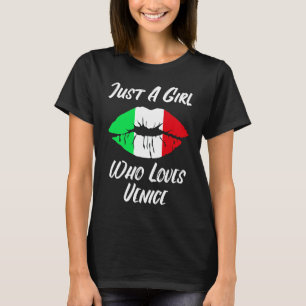 Läppar Mun Lek Italien Flagga Venedig T Shirt