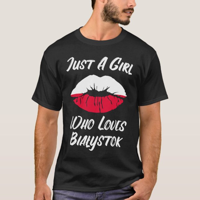 Läppar Mun Lek Polish Flagga Bialystok T Shirt (Framsida)