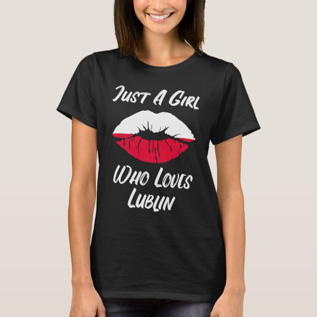 Läppar Mun Lek Polsk Flagga Lublin T Shirt (Framsida)