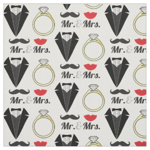 Läppar Mustache Ring Tuxedo Bröllop Tyg