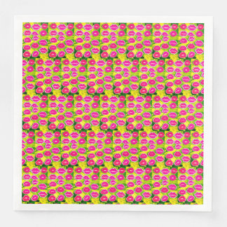 Läppar och Kyssar Tryckta Pappersservetter