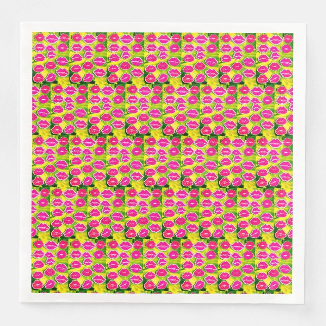 Läppar och Kyssar Tryckta Pappersservetter (Framsida)