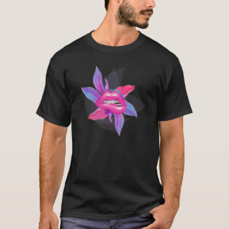 Läppar och Löv Rosa Pastel Modern Futuristiska Gra T Shirt