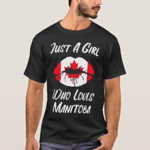Läppar och Mouth Kärlek Canadian Flagga Manitoba T Shirt