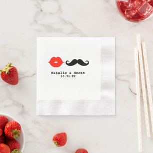 Läppar och Mustache Napkins Pappersservett