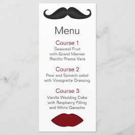 läppar och mustasch mod bröllop-menyn meny