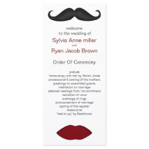 läppar och mustasch mod bröllopsprogram