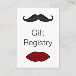 läppar och mustasch mod Gift-registerkort Tilläggskort