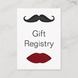 läppar och mustasch mod Gift-registerkort Tilläggskort
