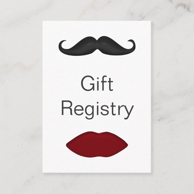 läppar och mustasch mod Gift-registerkort Tilläggskort (Framsida)