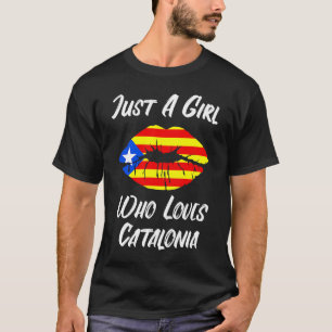 Läppar och södra Kärlek Katalonien Flagga T Shirt
