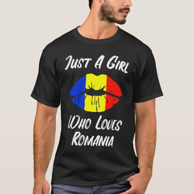 Läppar och södra Kärlek Rumäniens Rumänien T Shirt (Framsida)