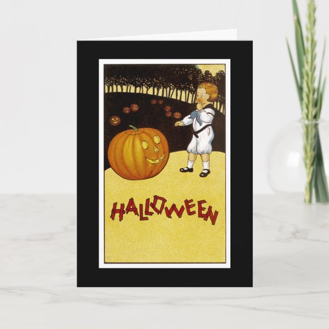 Lappar o'Lantern pumpa för jacken Halloween Kort (Framsida)