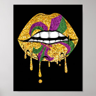 Läppar Party MasquupperaCostume Party Mardi Gras Poster
