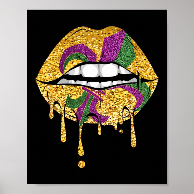 Läppar Party MasquupperaCostume Party Mardi Gras Poster (Framsidan)