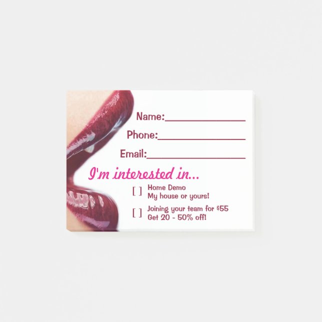 Läppar postar dess post-it block (Framsida)