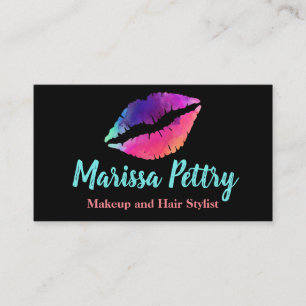 Läppar Rainvow, Makeupkonstnär, tidsbeställning Visitkort