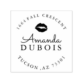 Läppar Rubber Adress Frimärke Självfärgande Stämpel