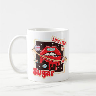 Läppar som socker kaffemugg