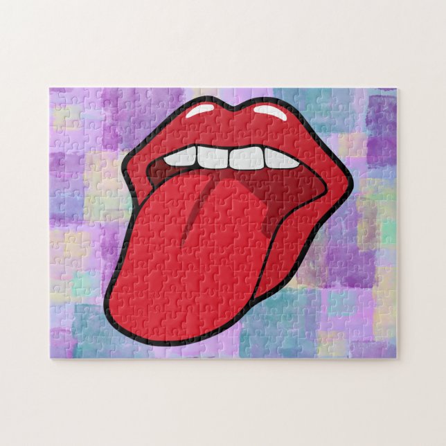 LÄPPAR SOM STICKER UT TUNGA JIGSAW PUZZLE PUSSEL (Horisontell)