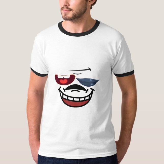 Läppar & Teeth Harmony: Unik Emoji Design T Shirt (Framsida)