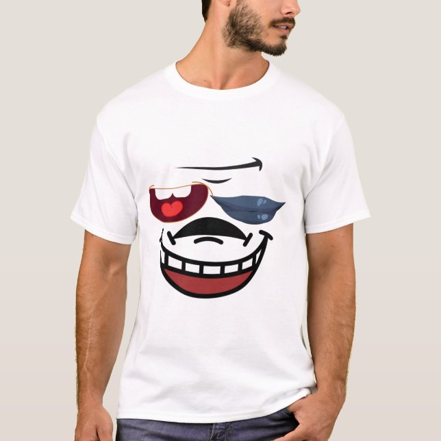 Läppar & Teeth Harmony: Unik Emoji T-Shirt Design (Framsida)