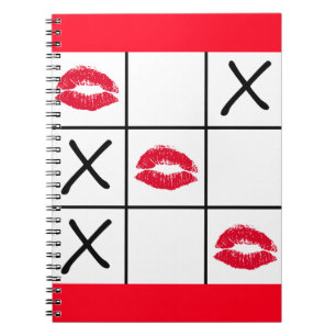 Läppar Tic Tac Toe Anteckningsbok