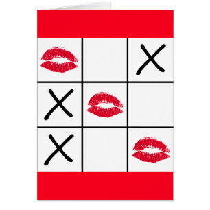 Läppar Tic Tac Toe Hälsningskort
