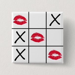 Läppar Tic Tac Toe Knapp