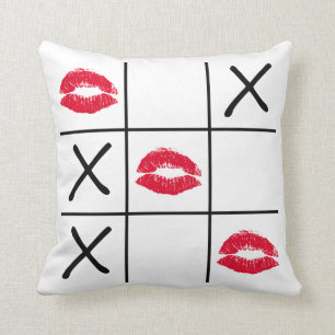 Läppar Tic Tac Toe Kudde