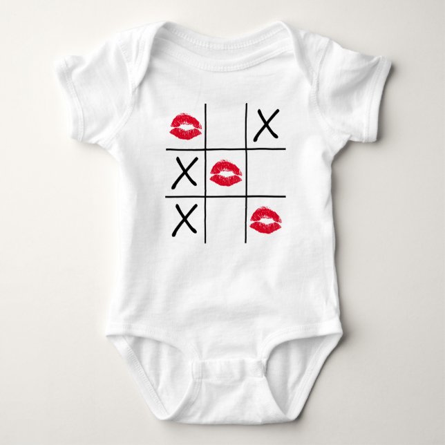 Läppar Tic Tac Toe T-shirt (Framsida)