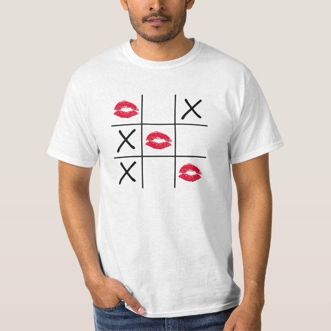 Läppar Tic Tac Toe Tee Shirt (Framsida)