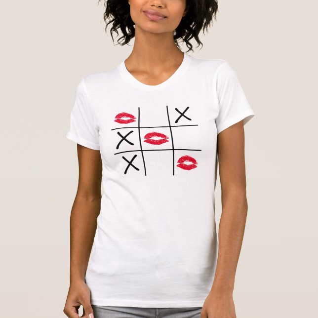 Läppar Tic Tac Toe Tee Shirt (Framsida)
