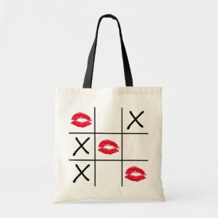 Läppar Tic Tac Toe Tygkasse
