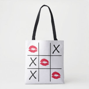Läppar Tic Tac Toe Tygkasse
