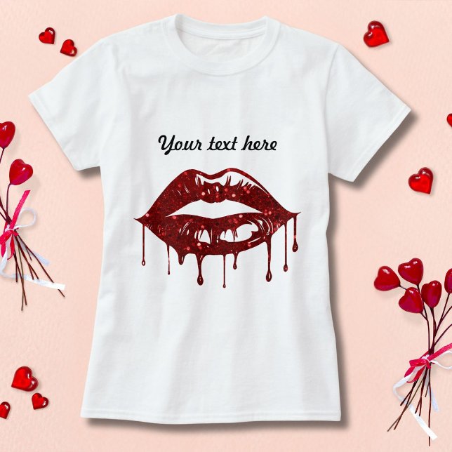 Läppar--utfyllnad i Glitter T Shirt (Skapare uppladdad)
