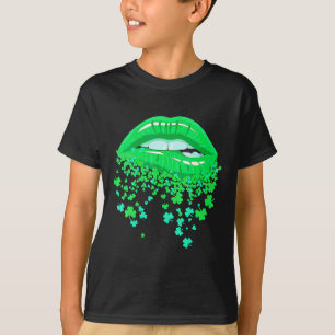 Läppar Y Grön Cool Irländsk Shamrock St Patricks D T Shirt