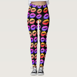 Läppartryckdamasker Leggings