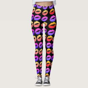 Läppartryckdamasker Leggings